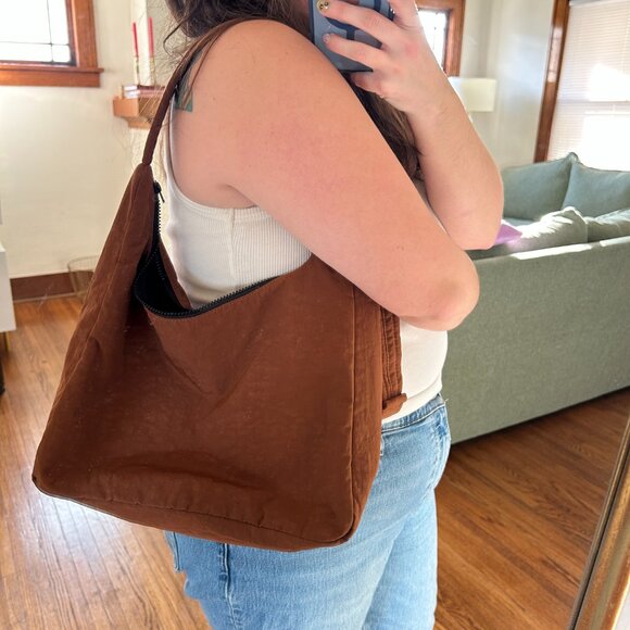 BAGGU Brown Nylon Regular Shoulder Bag Discontinued Colorway - Picture 5 of 5